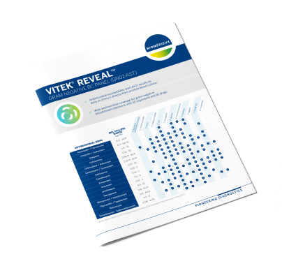VITEK® REVEAL™ panel reference sheet.